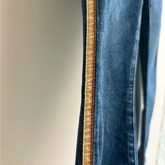 ABERCROMBIE & FITCH Women's Harper Low Rise Ankle Jeans Gold Stripe - Size 25 - Picture 9 of 10